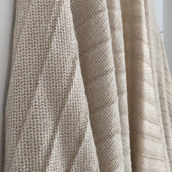 MixIt Beige Poncho with Gold Thread - One Size - Picture 3 of 3